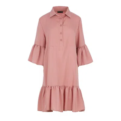 CONQUISTA WOMEN'S BLUSH PINK TENCEL SHIRT DRESS