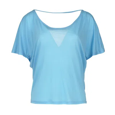 CONQUISTA WOMEN'S SKY BLUE DRAPE BACK TOP