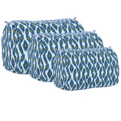 CONSCIOUS YOGA COLLECTIVE BLUE NOCTURNE IKAT TRAVEL SET
