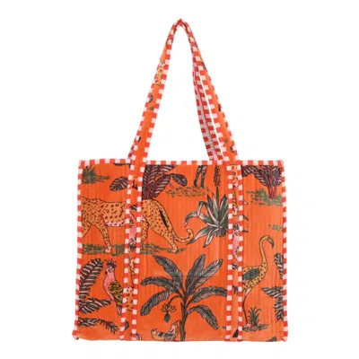 CONSCIOUS YOGA COLLECTIVE WOMEN'S THE ULTIMATE VELVET JUNGLE TOTE IN ORANGE