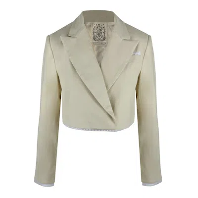 CONTESSA MILLS WOMEN'S NEUTRALS MORGAINE LINEN BLAZER IN BEIGE