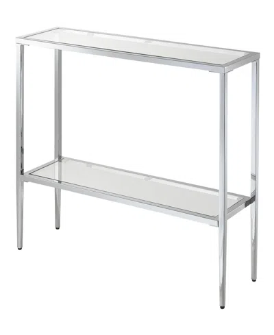 CONVENIENCE CONCEPTS 31.5" NADIA GLASS CHROME ENTRY HALL TABLE WITH SHELF