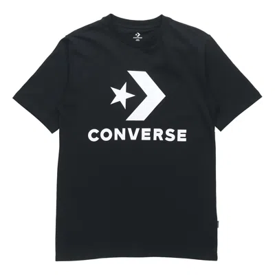 CONVERSE Converse Alphabet Logo Printing Round Neck Short Sleeve Black