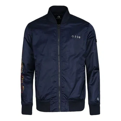 CONVERSE Converse Casual Sports Stand Collar Baseball Jacket 'Navy'