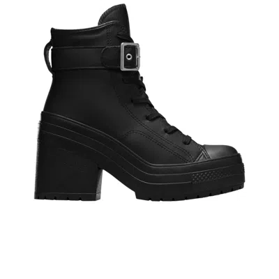 CONVERSE CONVERSE CHUCK 70 DE LUXE HEEL LEATHER HIGH 'BUCKLE - TRIPLE BLACK' | MEN'S SIZE 7.5