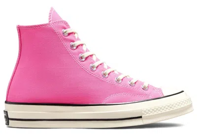 CONVERSE CHUCK TAYLOR ALL STAR 70 HI RECYCLED CANVAS SNEAKERS IN PINK/EGRET