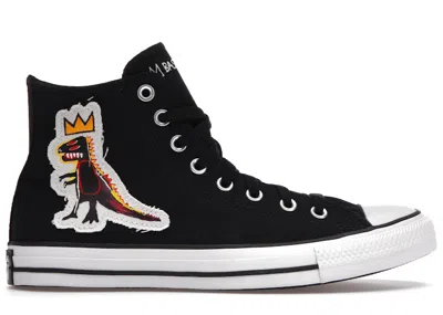 CONVERSE CHUCK TAYLOR ALL STAR BASQUIAT PEZ DISPENSER DINOSAUR SNEAKERS IN BLACK/WHITE/YELLOW