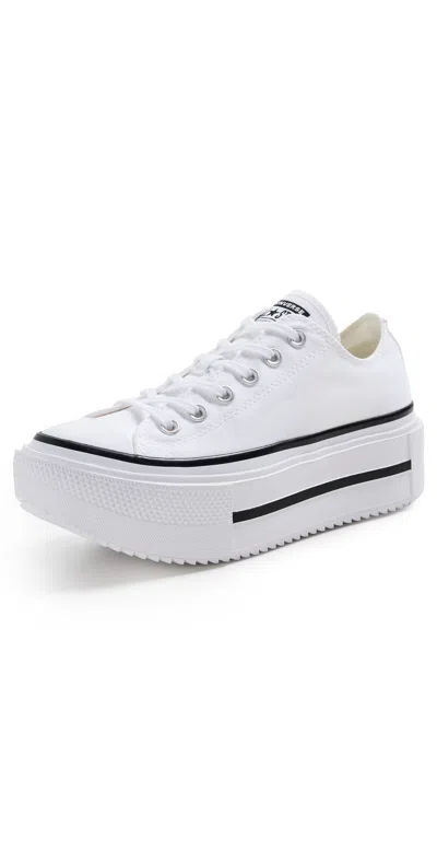 CONVERSE CHUCK TAYLOR ALL STAR LIFT DOUBLE STACK SNEAKERS WHITE/BLACK/WHITE