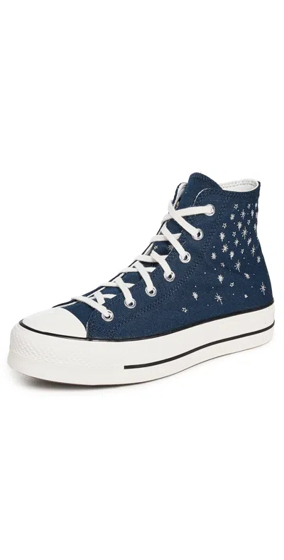 CONVERSE CHUCK TAYLOR ALL STAR LIFT SNEAKERS INTO THE VOID/EGRET/MTL LT GOL