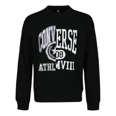 CONVERSE Men's Converse Alphabet Logo Printing Round Neck Pullover Black