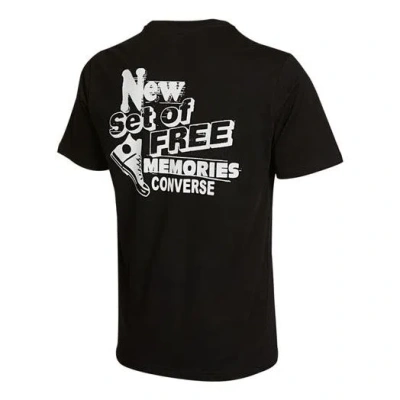 CONVERSE Men's Converse Back Printing Casual Round Neck Short Sleeve Black
