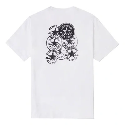 CONVERSE Men's Converse Chuck Printing Knit Sports Round Neck Short Sleeve White