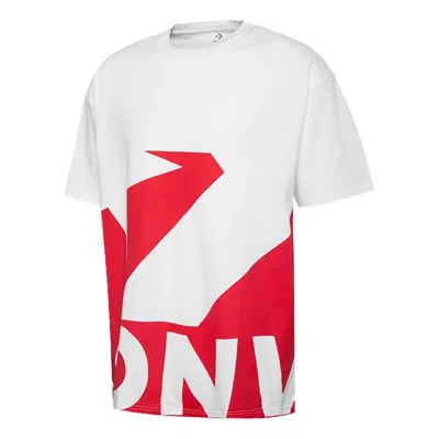 CONVERSE Men's Converse Contrasting Colors Printing Sports Short Sleeve Red T-Shirt