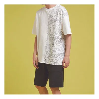 CONVERSE Men's Converse Flame Pattern Logo Casual Short Sleeve White