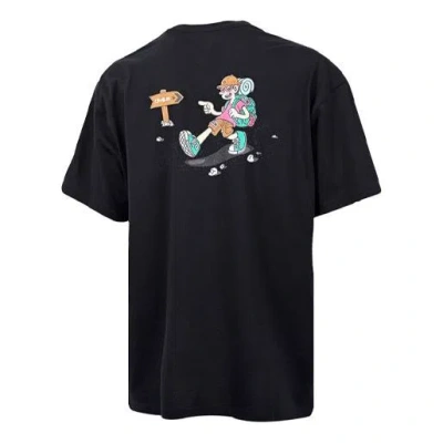 CONVERSE Men's Converse Funny Cartoon Printing Pattern Breathable Sports Short Sleeve Black