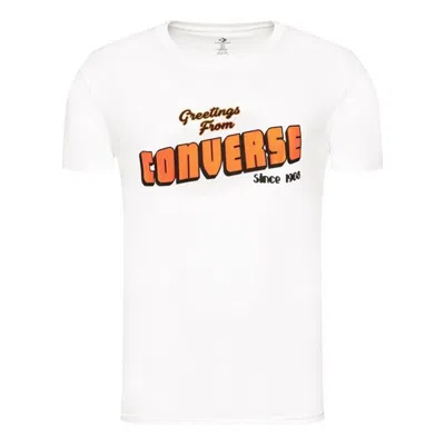 CONVERSE Men's Converse Loose Alphabet Printing Short Sleeve Casual White