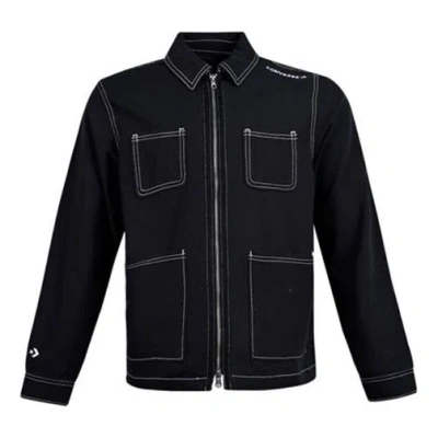 CONVERSE Men's Converse Pocket Woven Long Sleeves Jacket Black