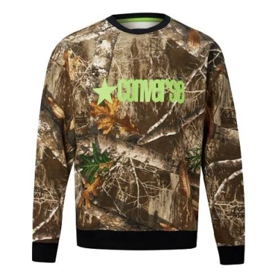 CONVERSE Men's Converse Retro Pattern Logo Printing Round Neck Pullover Camouflage