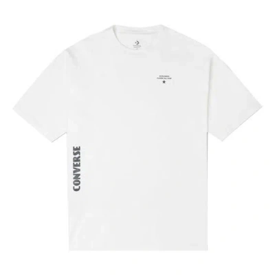 CONVERSE Men's Converse Skate Loose Printing Sports Round Neck Short Sleeve White