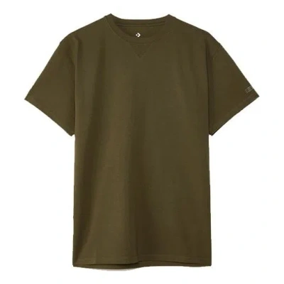 CONVERSE Men's Converse x Kim Jones Crossover Small Label Solid Color Sports Round Neck Short Sleeve Olive Gr