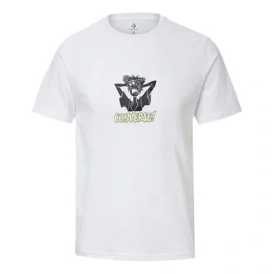 CONVERSE Men's Converse x Scooby Doo Crossover Cartoon Character Short Sleeve White