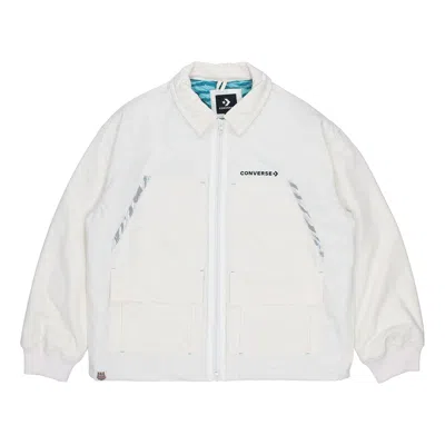 CONVERSE Converse New Year Series Logo Printing Lapel Sports Jacket Creamy White