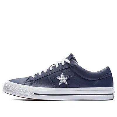 CONVERSE Converse One Star Perforated Leather Low Top Navy
