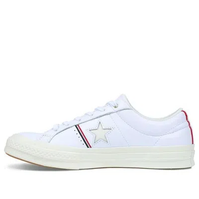 CONVERSE Converse One Star Piping Low Top In White/Enamel Red/Egret