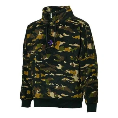 CONVERSE Converse Polar Fleece Archive Camo Funnel Top Sweatshirt 'Camo Green'