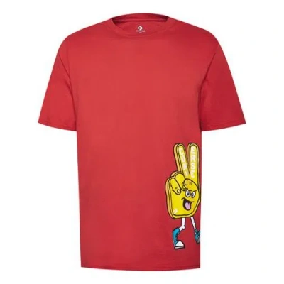 CONVERSE Converse Printing Pattern Short Sleeve Red