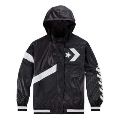 CONVERSE (WMNS) Converse Casual Sports Logo Hooded Jacket Black