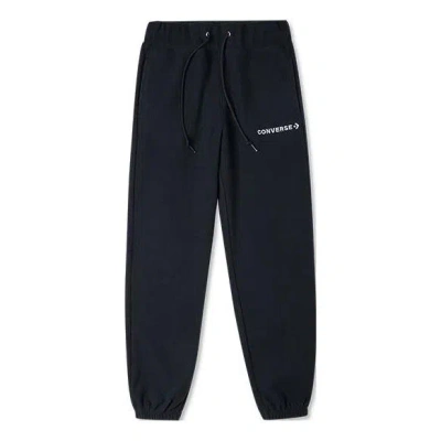 CONVERSE (WMNS) Converse Chevron Logo Drawstring Fleece Sweatpants 'Black'