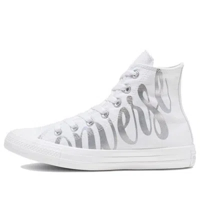 CONVERSE (WMNS) Converse Chuck Taylor All Star High 'Metallic Script Logo - White'