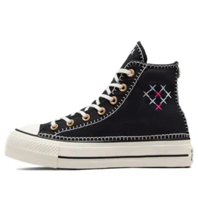 CONVERSE (WMNS) Converse Chuck Taylor All Star Lift Crafted Stitching Platform 'Black White'