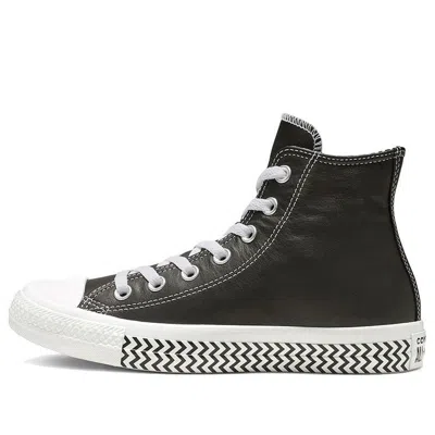 CONVERSE (WMNS) Converse Chuck Taylor All Star Mission-V Leather High Top Black White Wave Pattern Sole 'Blac