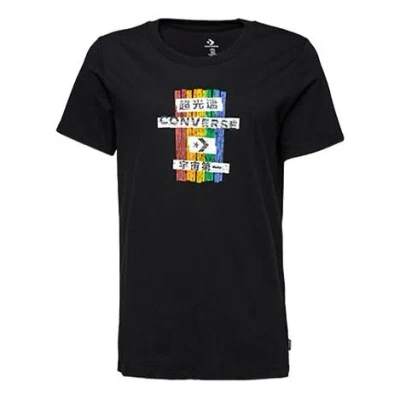 CONVERSE (WMNS) Converse Classic Basic Slim Fit Printing Short Sleeve Black