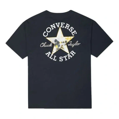 CONVERSE (WMNS) Converse Embroidered Alphabet Printing Loose Casual Round Neck Short Sleeve Black T-Shirt