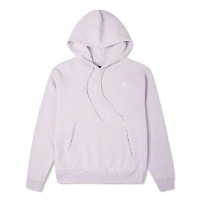 CONVERSE (WMNS) Converse Embroidered Solid Color Hoodie Purple