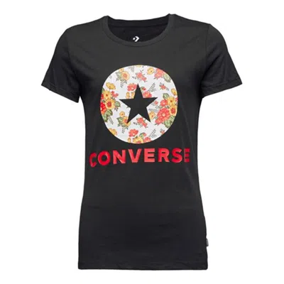 CONVERSE (WMNS) Converse Flowers Printing Short Sleeve Black