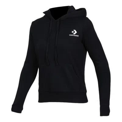 CONVERSE (WMNS) Converse Star Chevron Embroidered Pullover Hoodie 'Black'