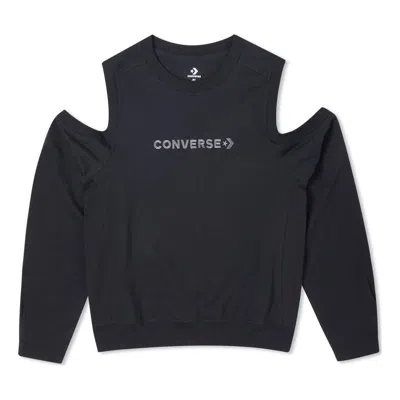 CONVERSE (WMNS) Converse Twisted Knits Cold Shoulder Top 'Black'