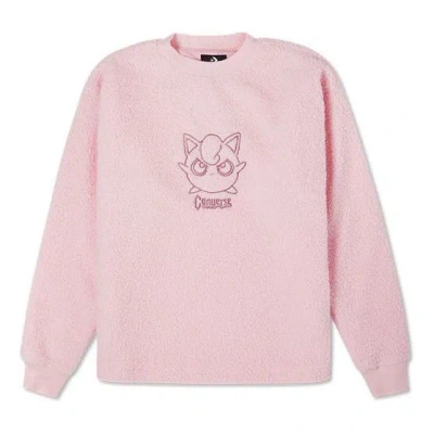 CONVERSE Converse x POKEMON Crossover Cartoon Embroidered Suede Round Neck Pullover Pink