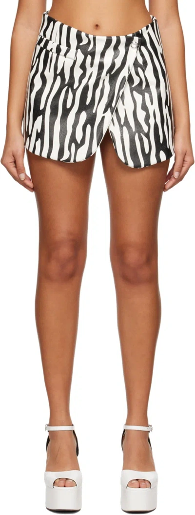COPERNI BLACK & WHITE ZEBRA FAUX-LEATHER MINISKIRT