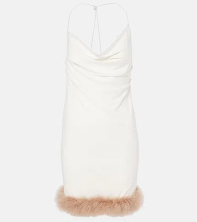 COPERNI BOA FEATHER-TRIMMED JERSEY MINIDRESS