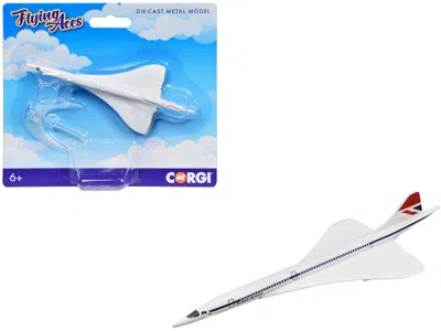 CORGI BAE/AEROSPATIALE CONCORDE COMMERCIAL AIRCRAFT "BRITISH AIRWAYS" WHITE "FLYIN ACES" SERIES DIECAST MO