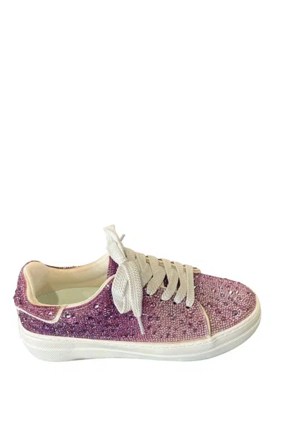 CORKYS FOOTWEAR WOMEN'S BEDAZZLED TENNIS SHOE IN PURPLE OMBRE
