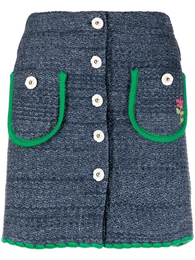 CORMIO CHIARA FLOWER-BUTTONS SHORT SKIRT