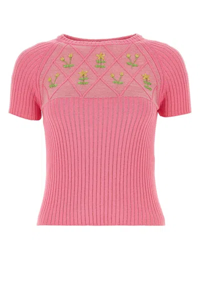 CORMIO PINK COTTON BLEND DIAMOND ORTENSIA SWEATER