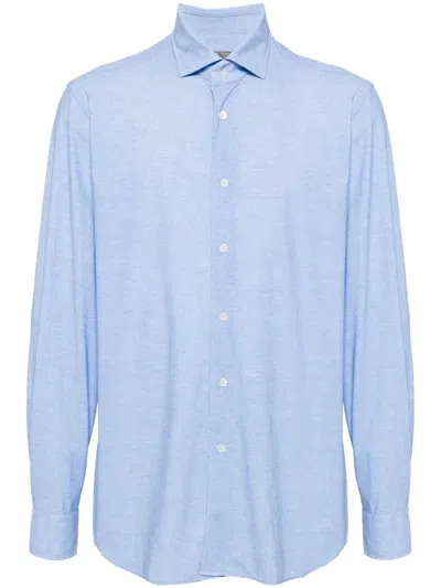 CORNELIANI LONG-SLEEVE CHAMBRAY SHIRT