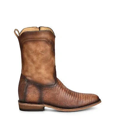 CORRAL BOOTS CORRAL MENS ZIPPER COWBOY BOOTS LIZARD NATURAL